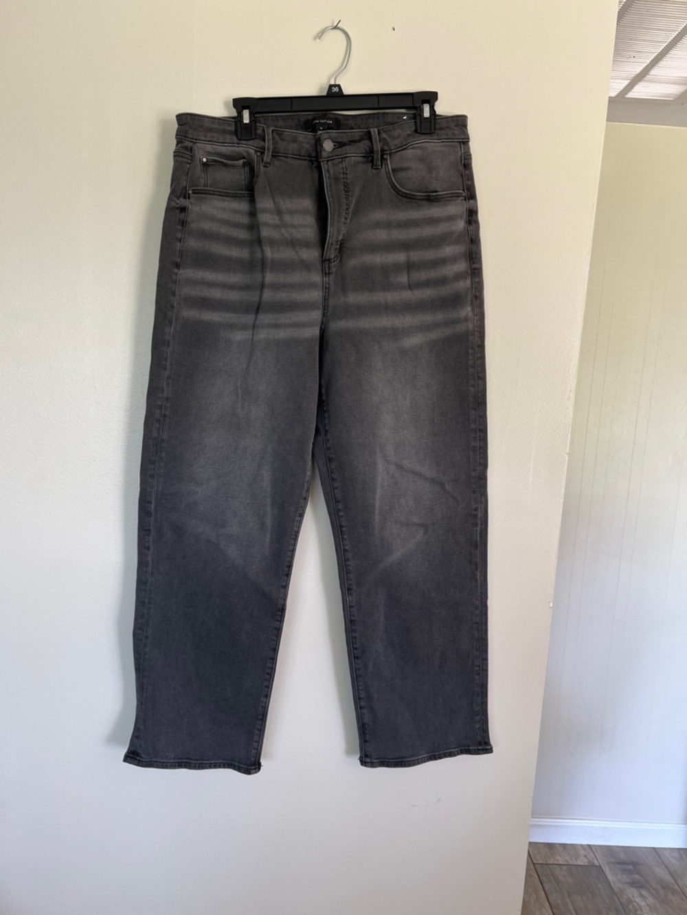 Ann Taylor Charcoal Wide-Leg Jeans